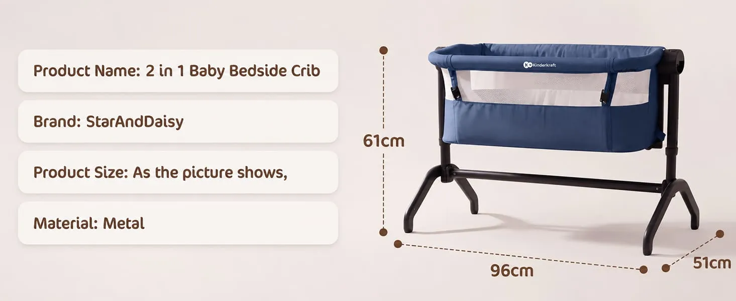 International Series 2 in 1 Bedside Crib And Cradle