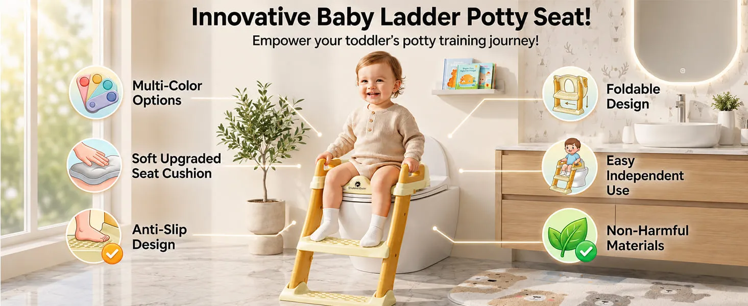 Baby Potty Training Toilet Seat with Ladder