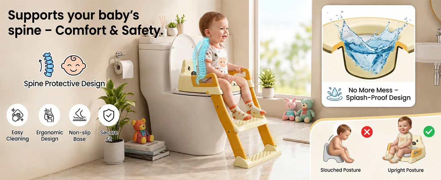 Baby Potty Training Toilet Seat with Ladder