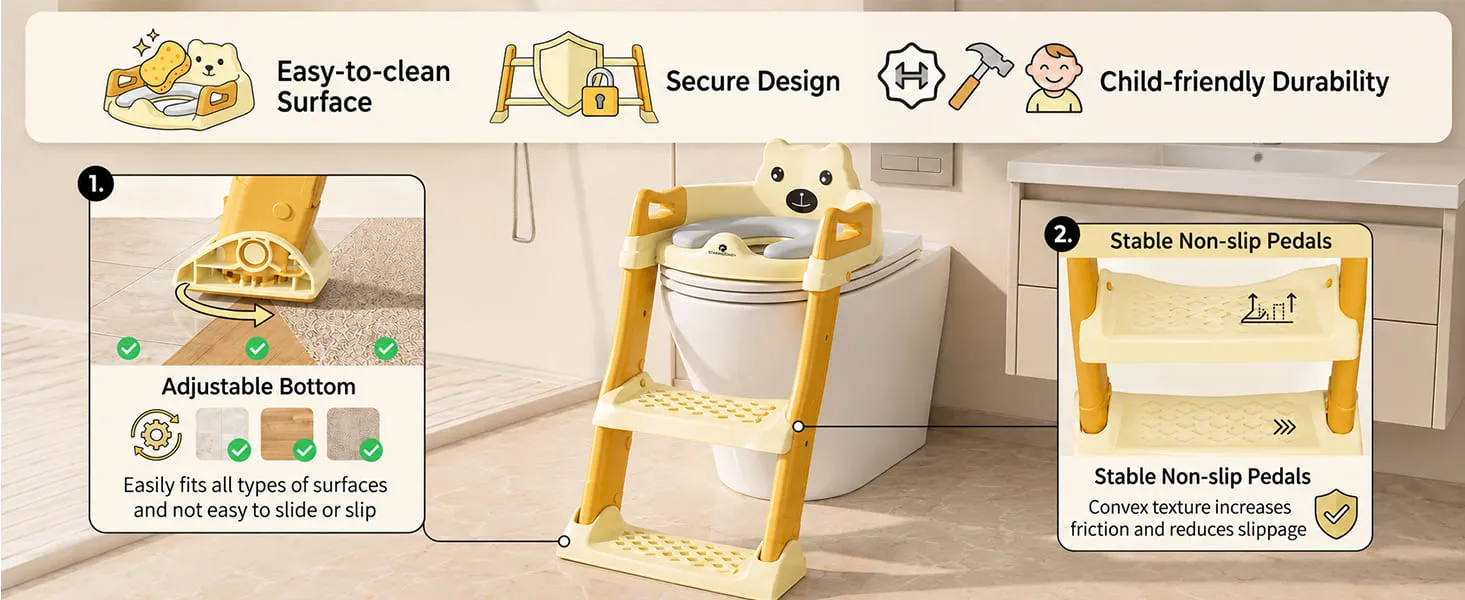 Baby Potty Training Toilet Seat with Ladder