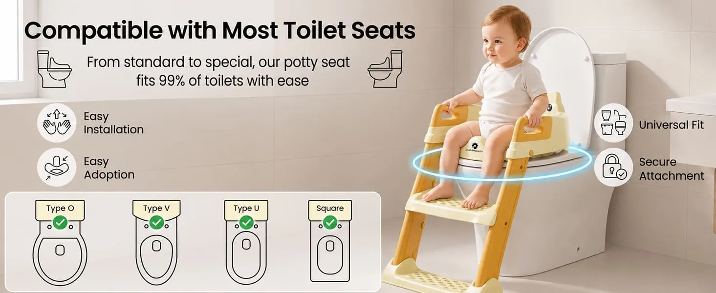 Baby Potty Training Toilet Seat with Ladder