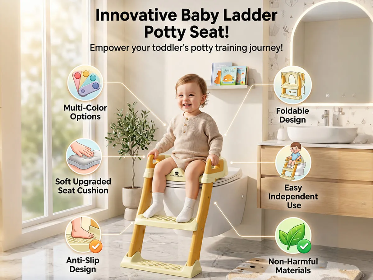 Baby Potty Training Toilet Seat with Ladder