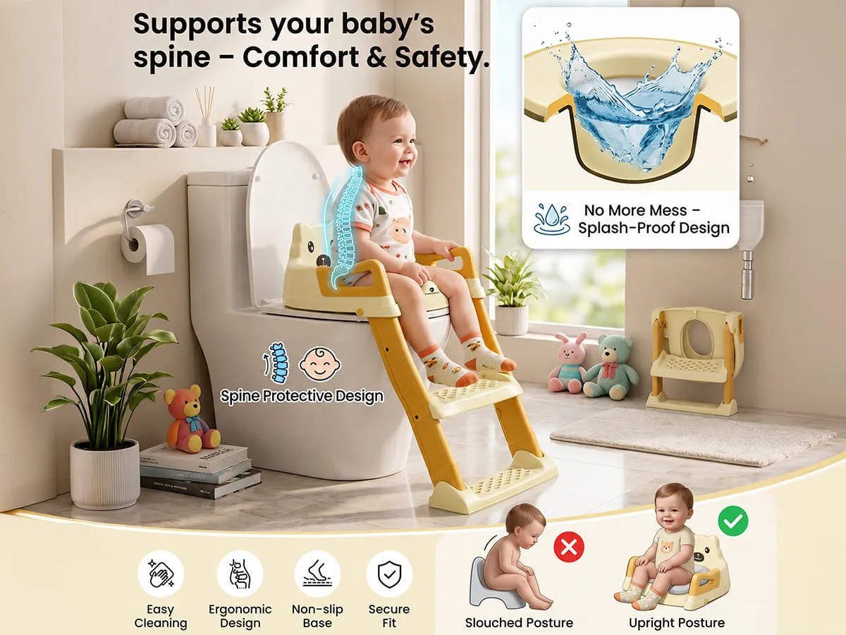 Baby Potty Training Toilet Seat with Ladder