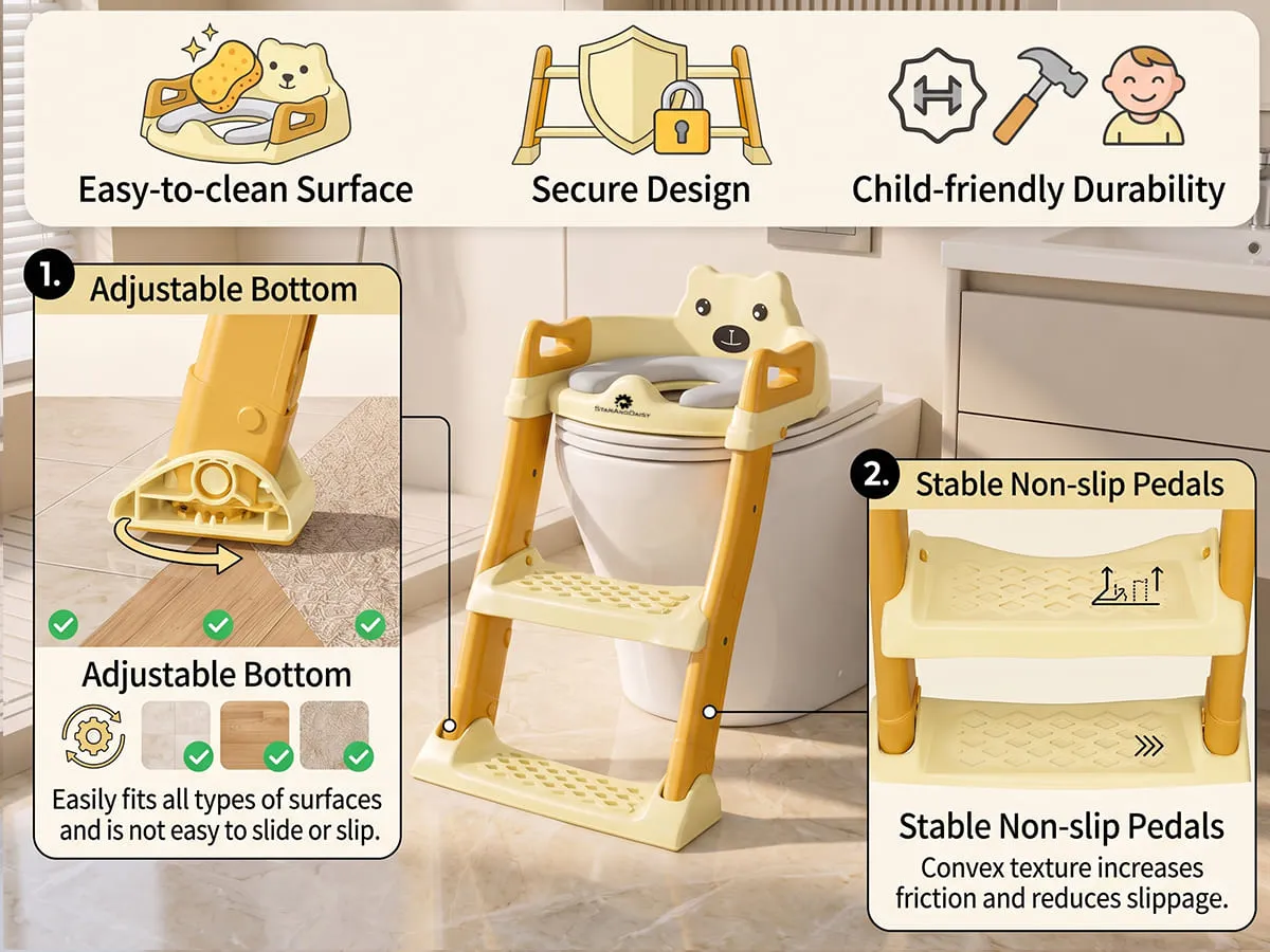 Baby Potty Training Toilet Seat with Ladder
