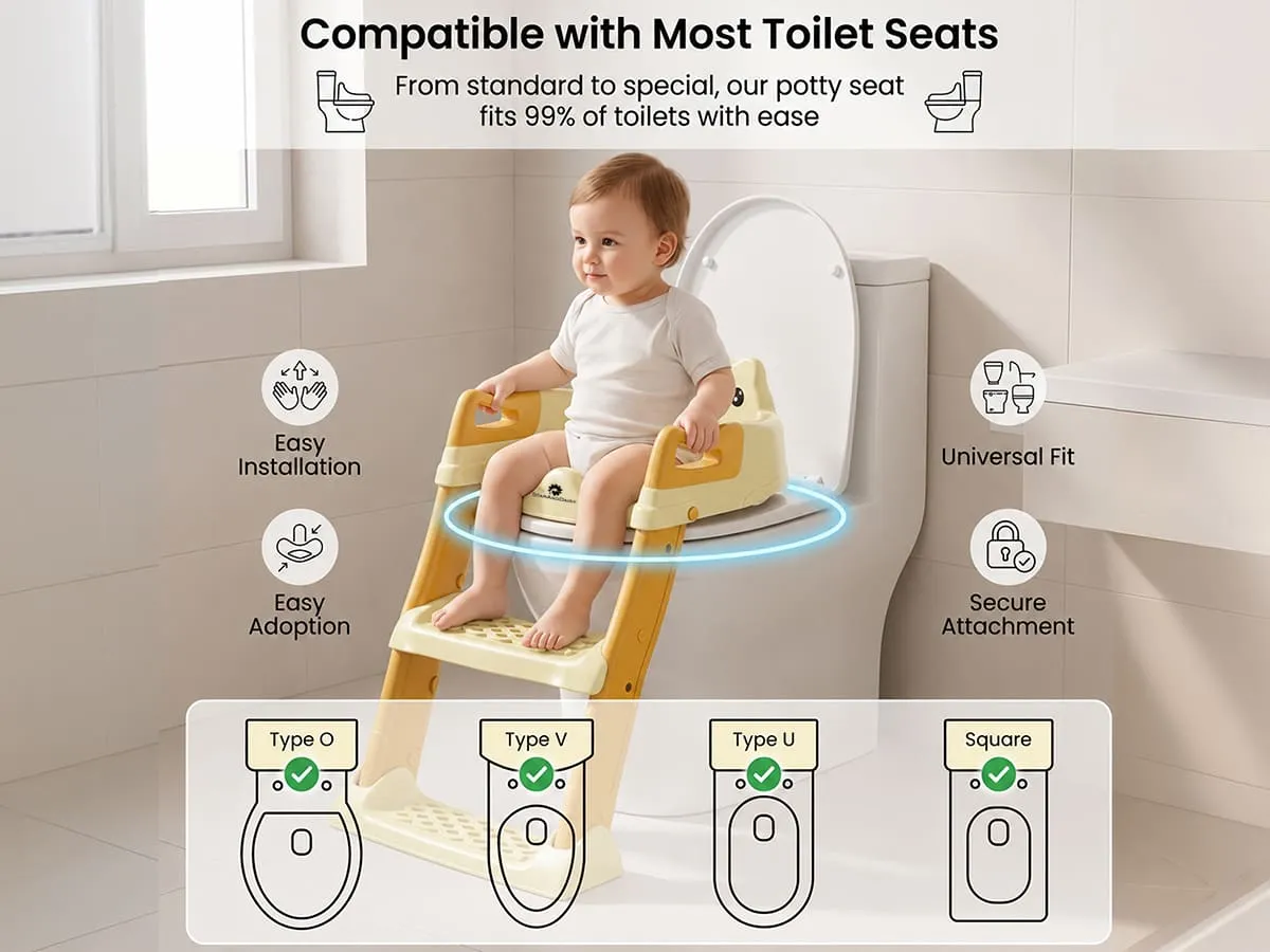 Baby Potty Training Toilet Seat with Ladder