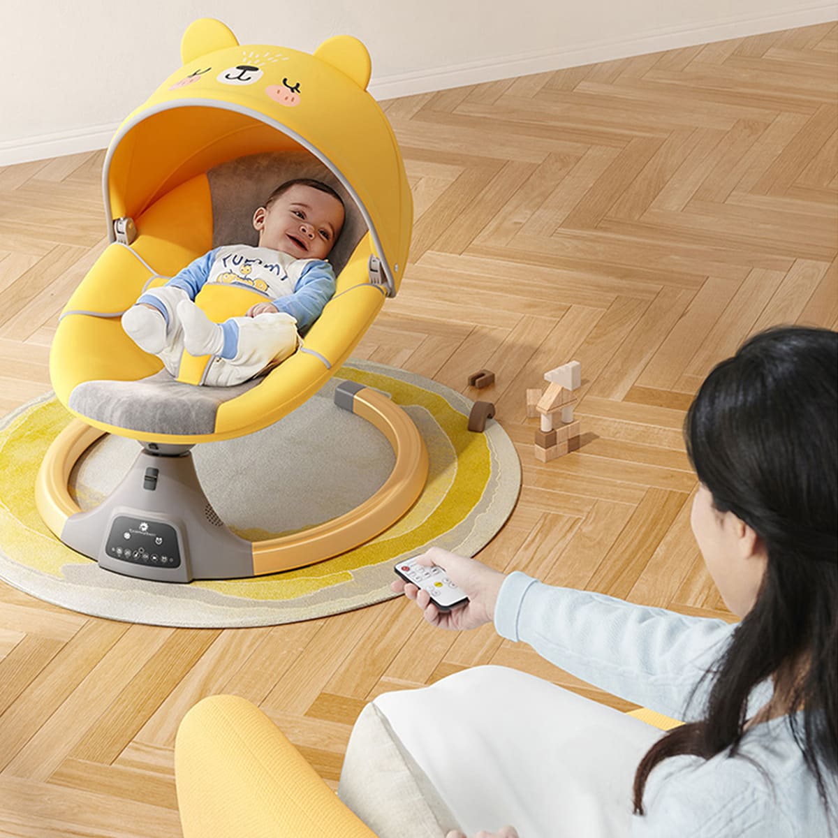 Convertible rocker bouncer for newborn