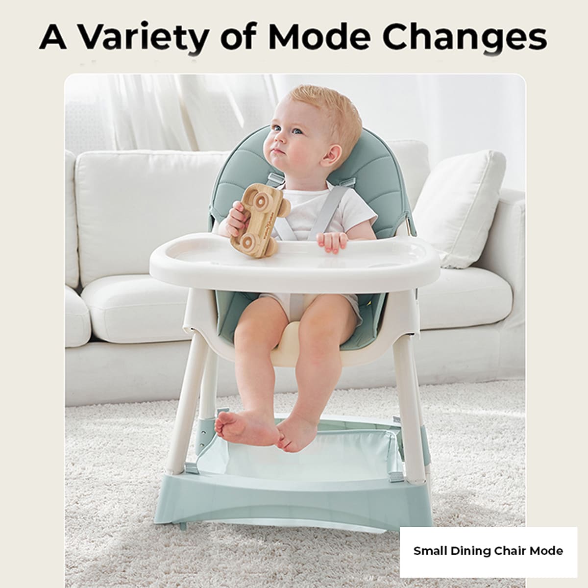 Adjustable High Chair for Babies with Detachable Food Trays
