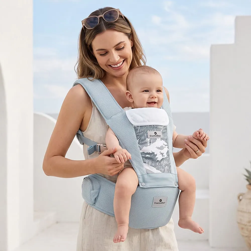 StarAndDaisy Premium Baby Carrier, Hip Seat Baby Carrier with 4 Carry Positions for 0-36 Months – Blue