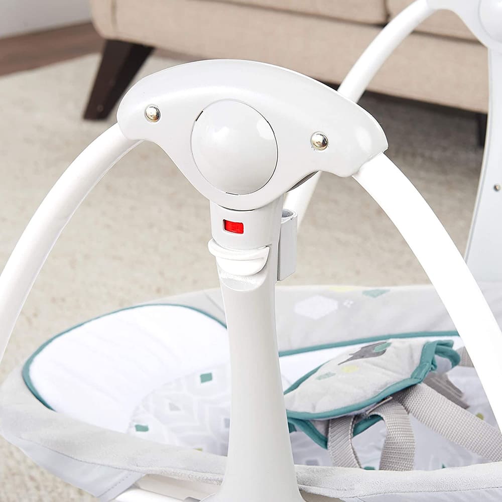 Automatic Rocker Swing for Baby 2-In-1 Compact Portable Baby Swing Rocker Electric Rocking Chair with Detachable Toy & Nature Music - Ingenuity