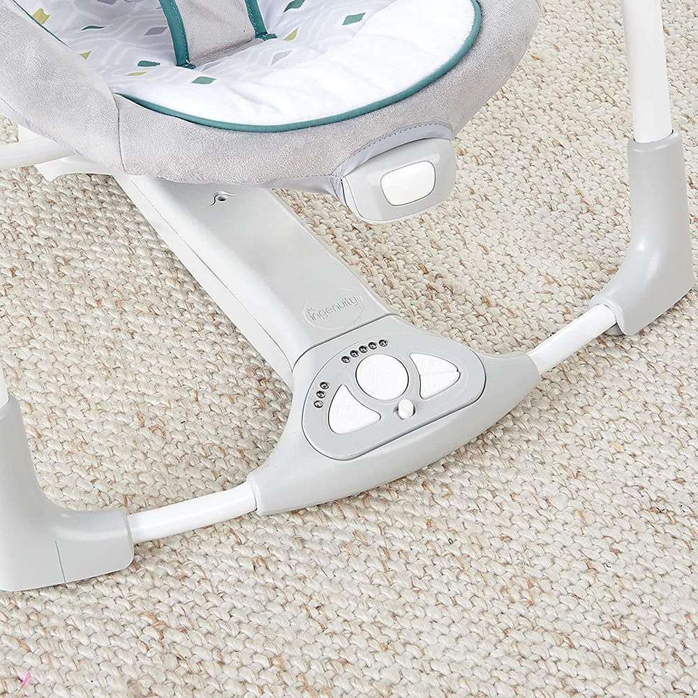 Automatic Rocker Swing for Baby 2-In-1 Compact Portable Baby Swing Rocker Electric Rocking Chair with Detachable Toy & Nature Music - Ingenuity