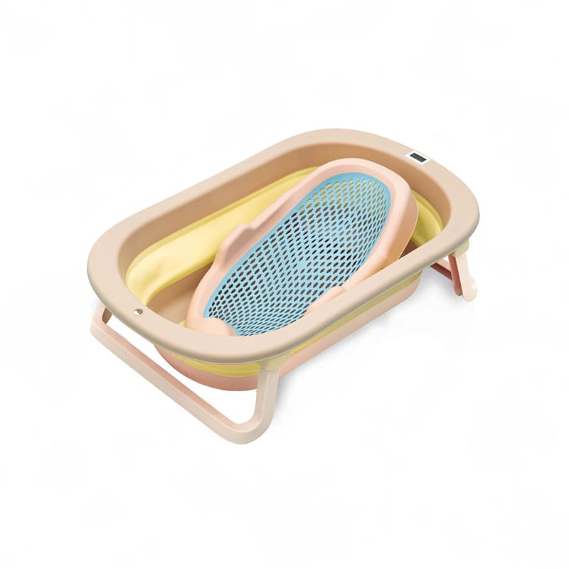 StarAndDaisy Amazing Bathing Combo Foldable Baby Bathtub with Temperature Meter, And Baby Bathtub Seat Chair (Pink)