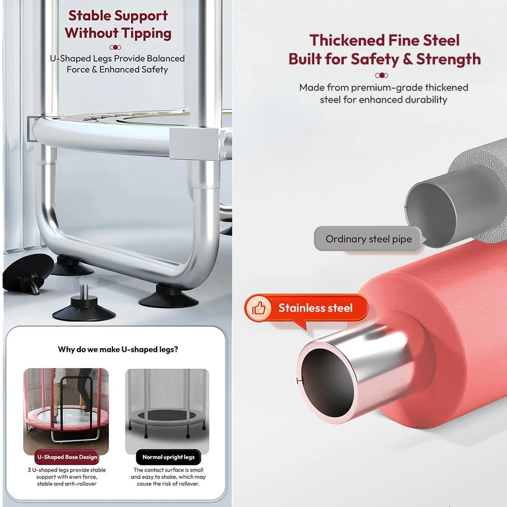 Multi-protection trampoline for kids