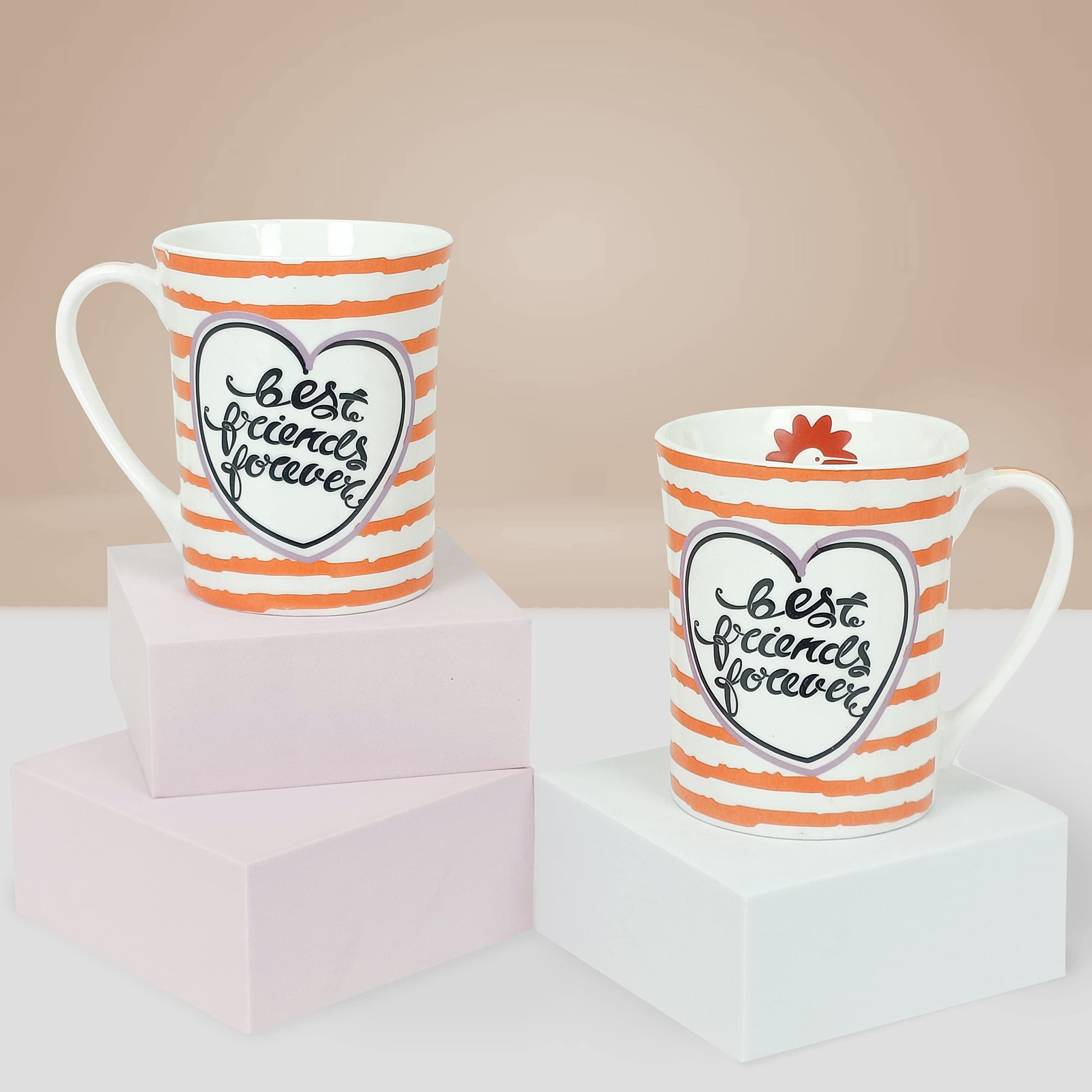 StarAndDaisy Coffee Mug Set of 2 - Dishwasher & Microwave Safe - Ceramic Bone China Cup to Gift to Best Friend - Ceramic Tea Coffee Milk Cups