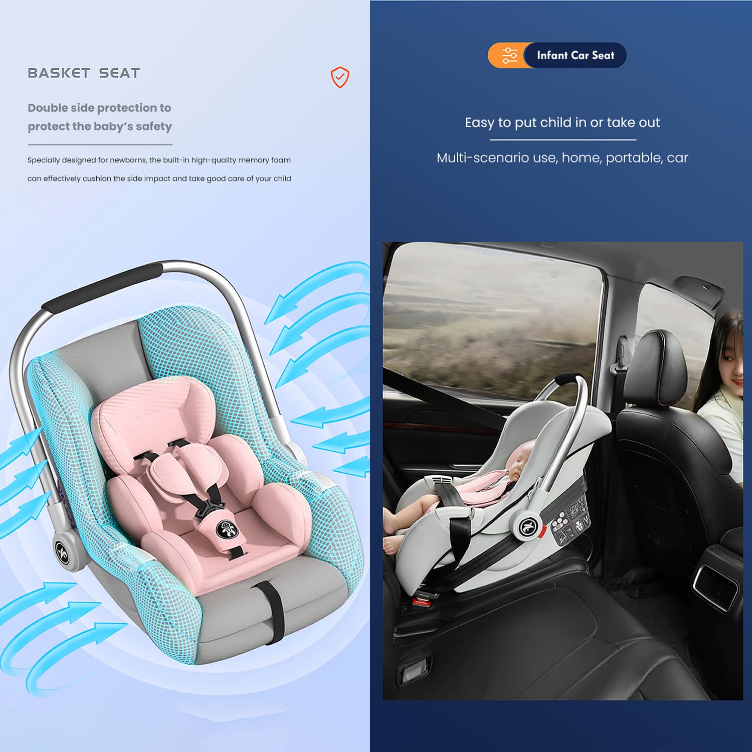 Baby CarryCot cum Baby Car Seat