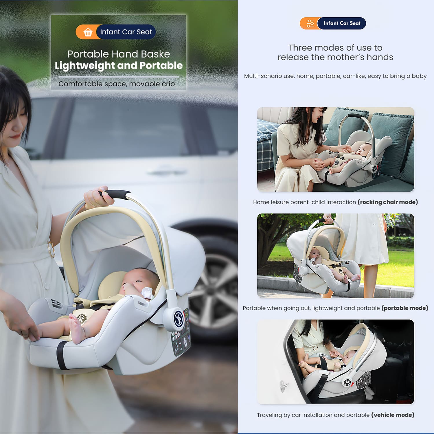 Baby Carrycot cum Baby Car Seat