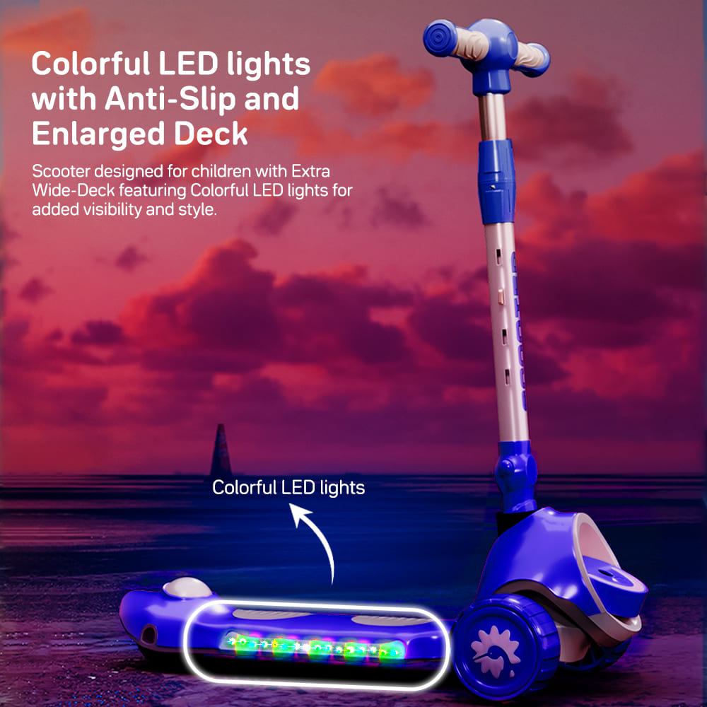 colorful LED lights kickon kids scooter