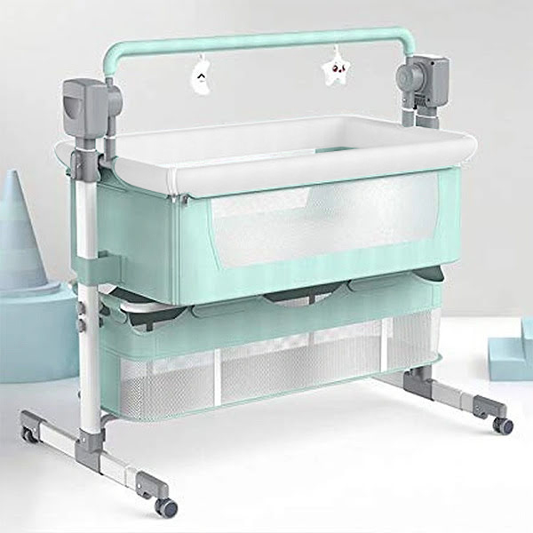 StarAndDaisy Automatic Baby Cradle Swing for Baby - Baby Swing with Remote Control - Baby Bedside Cradle Crib -Bluetooth and Music - Green EC01