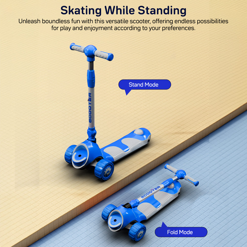 skating while standing kickon kids scooter