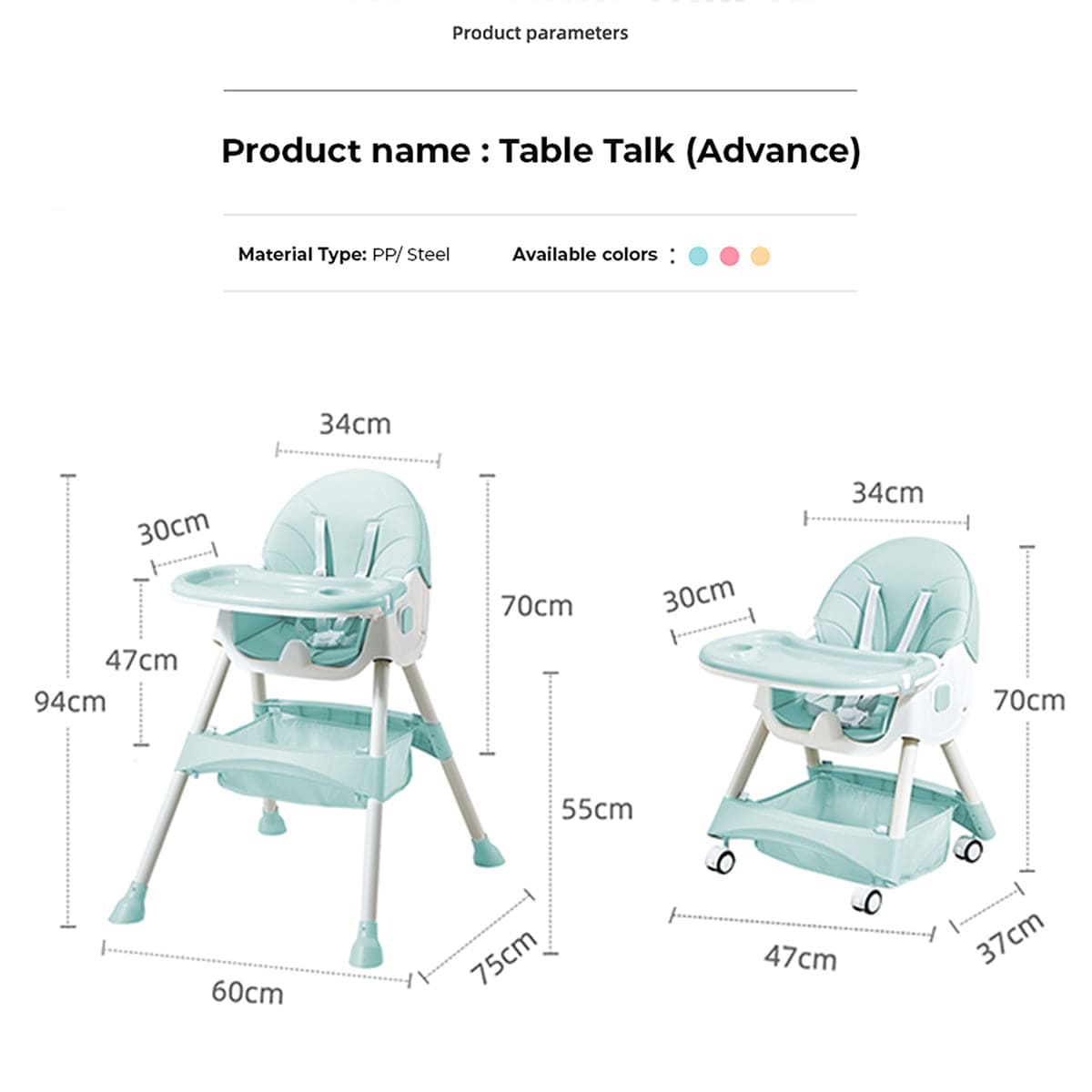 Compact and Travel-Friendly Foldable Baby High Chair