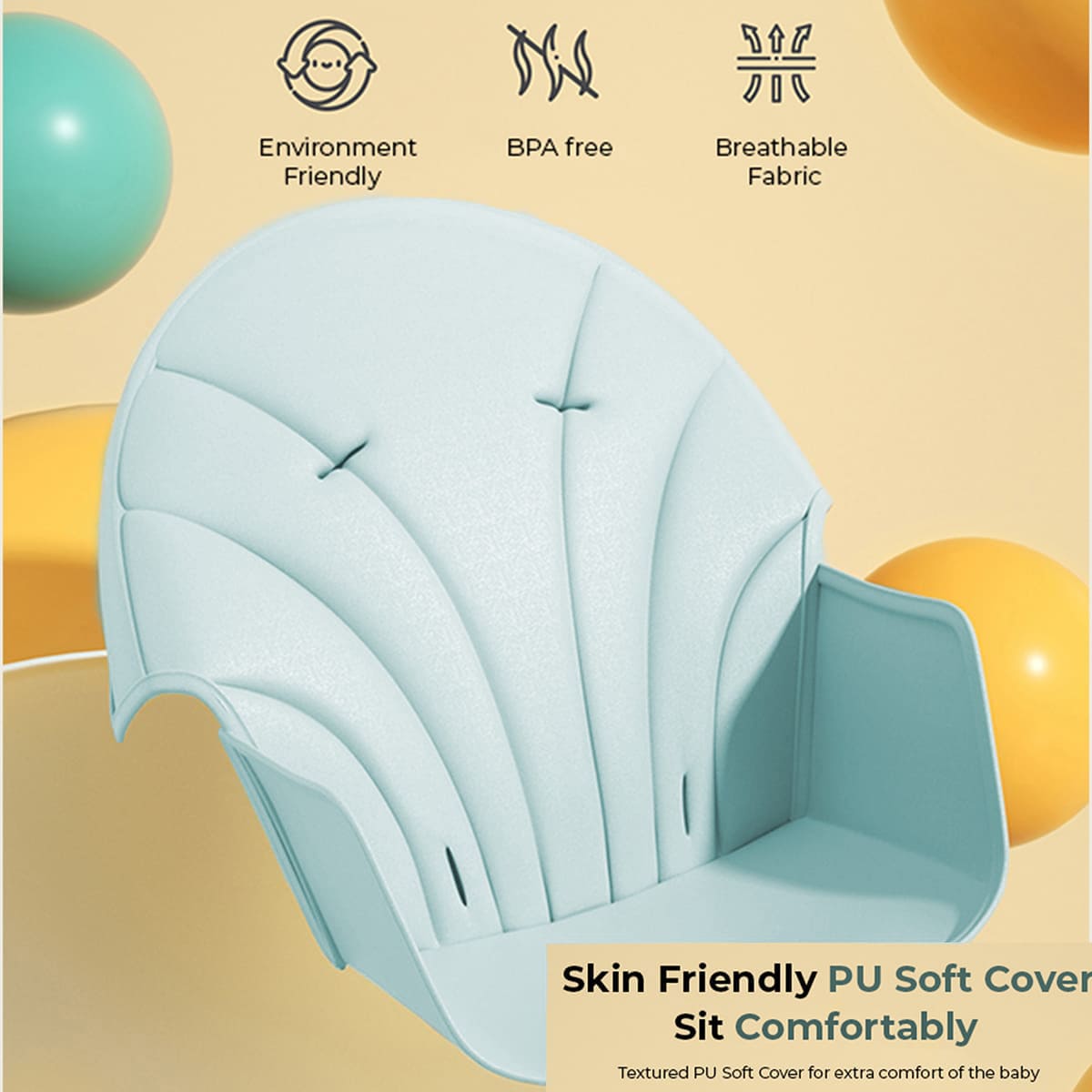 High-Back Cushioned Feeding Chair for Extra Comfort