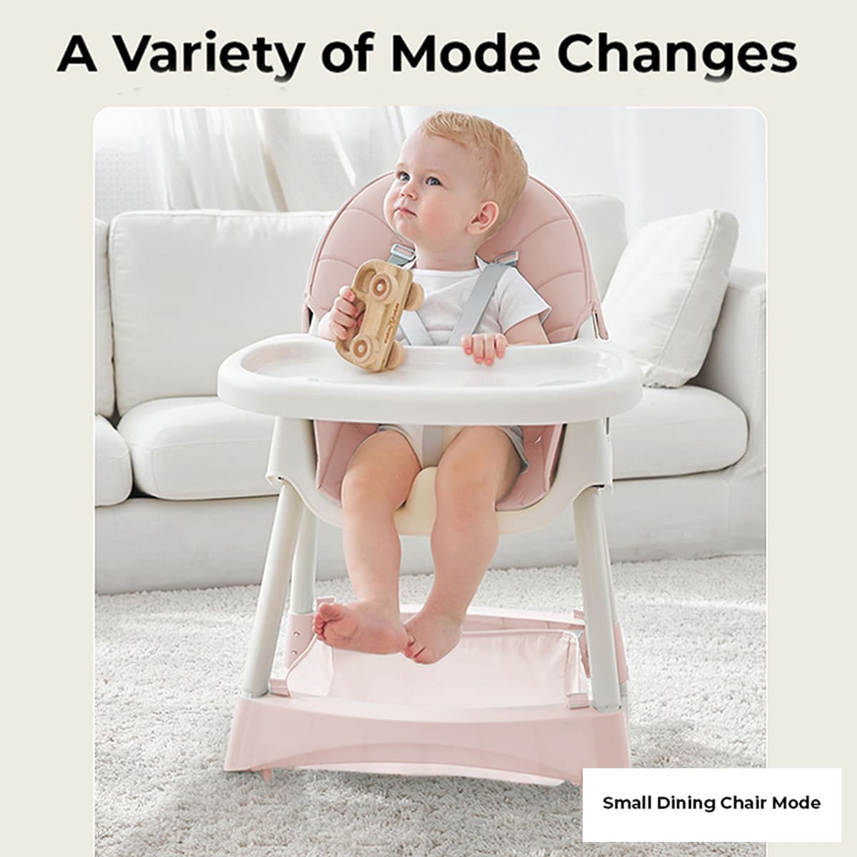 Easy-to-Clean Tray and Adjustable Footrest Features in Feeding High Chair