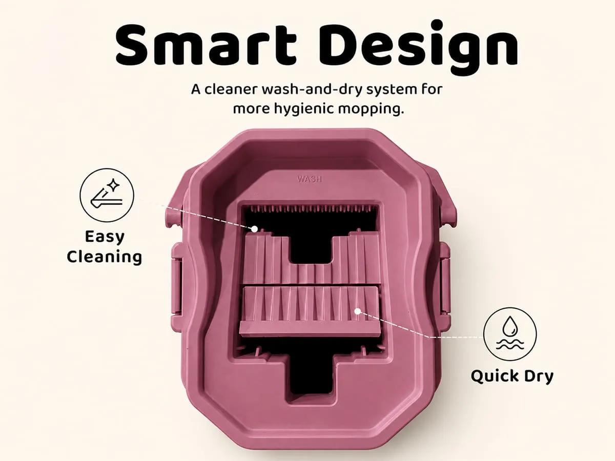 UPC Hands-Free Microfiber Flat Mop 360° Flexible Cleaning Mop