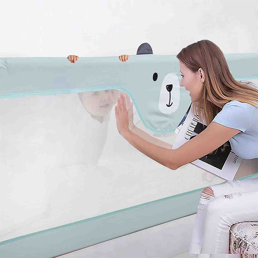 Premium Bed Guradrails for Baby-cyan