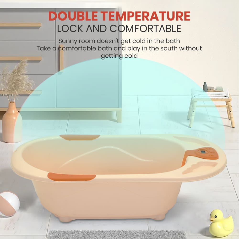 Baby Bath Tub with Temperature Sensor and Wheels