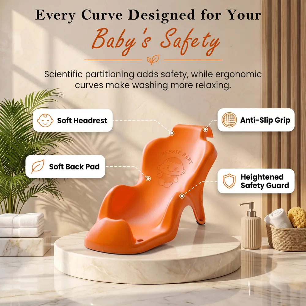 baby safety with baby bath seat orange