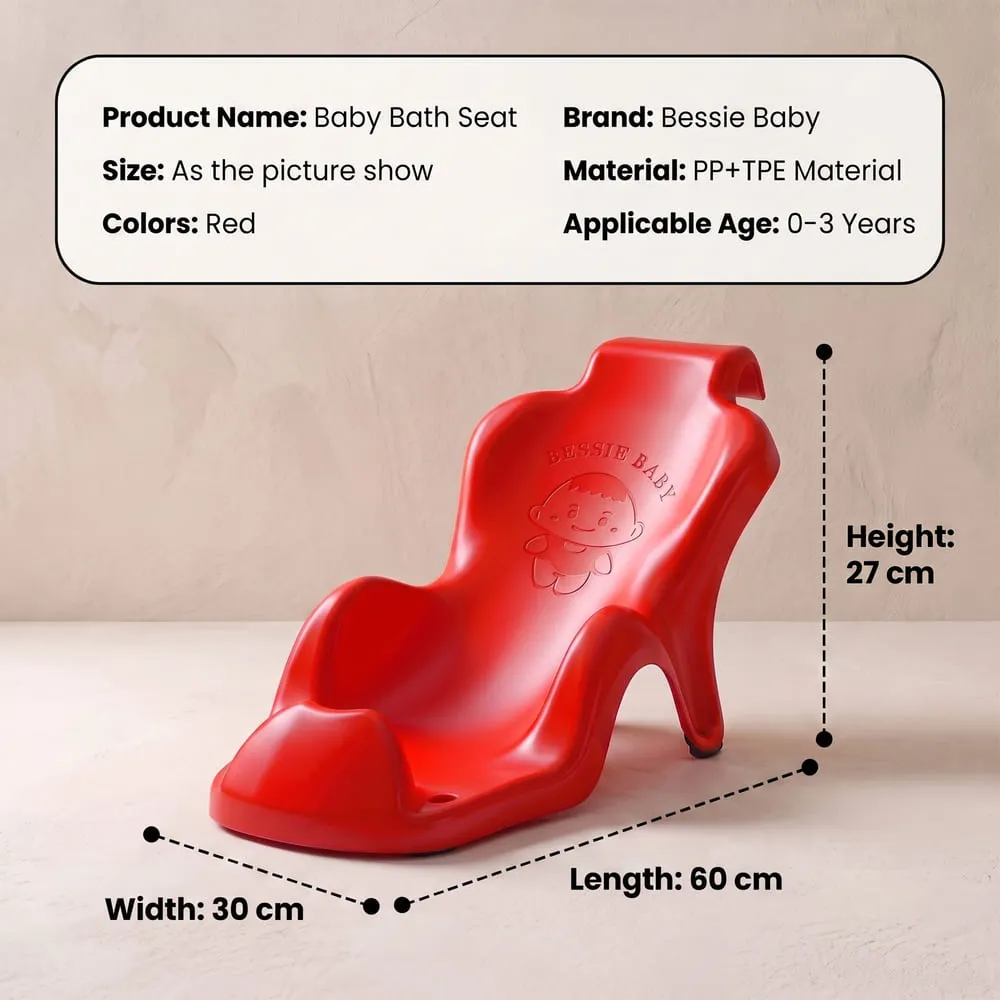 details and dimension of baby bath seat red