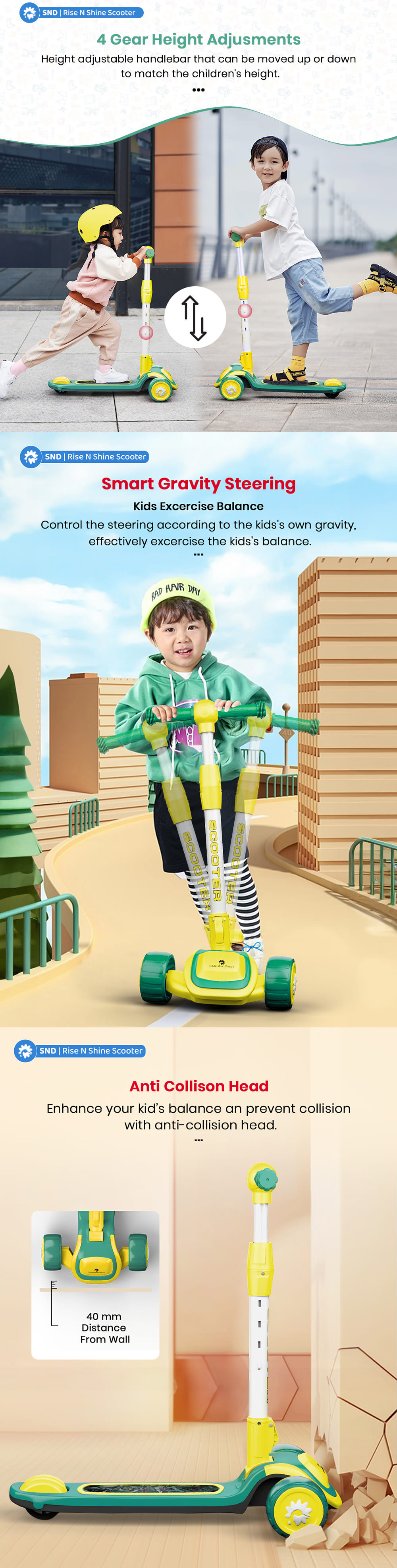 Best Kids scooter rise and shine with music