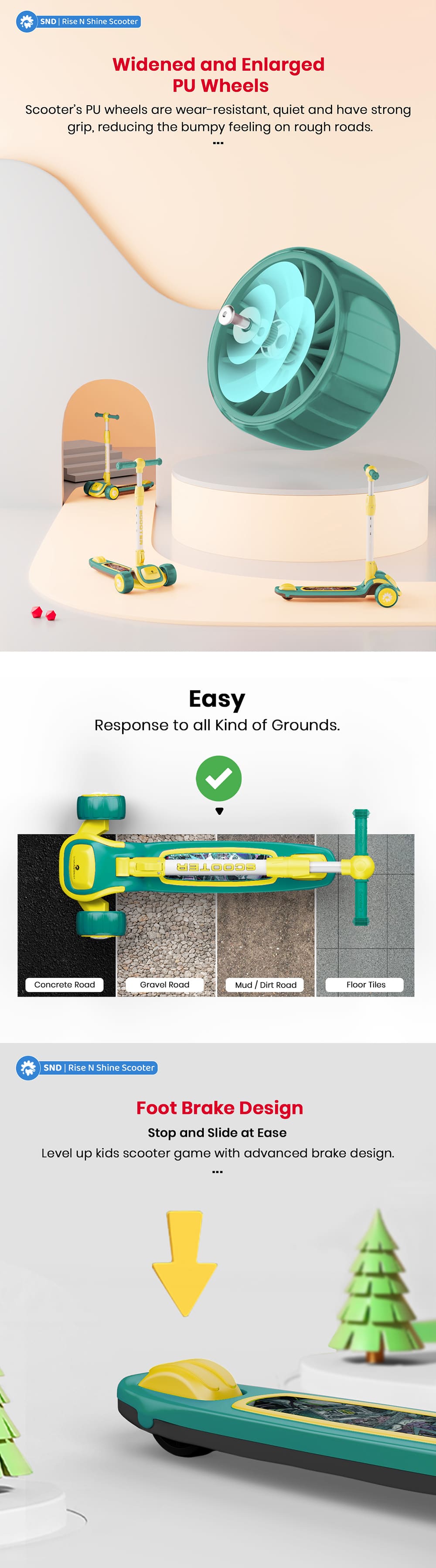 Best Kids scooter rise and shine with music