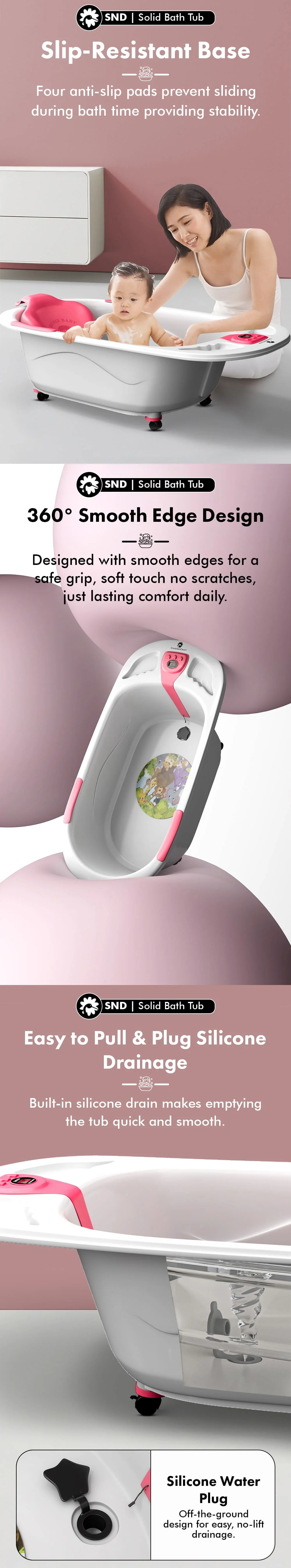 Baby Bath Tub with Temperature Sensor