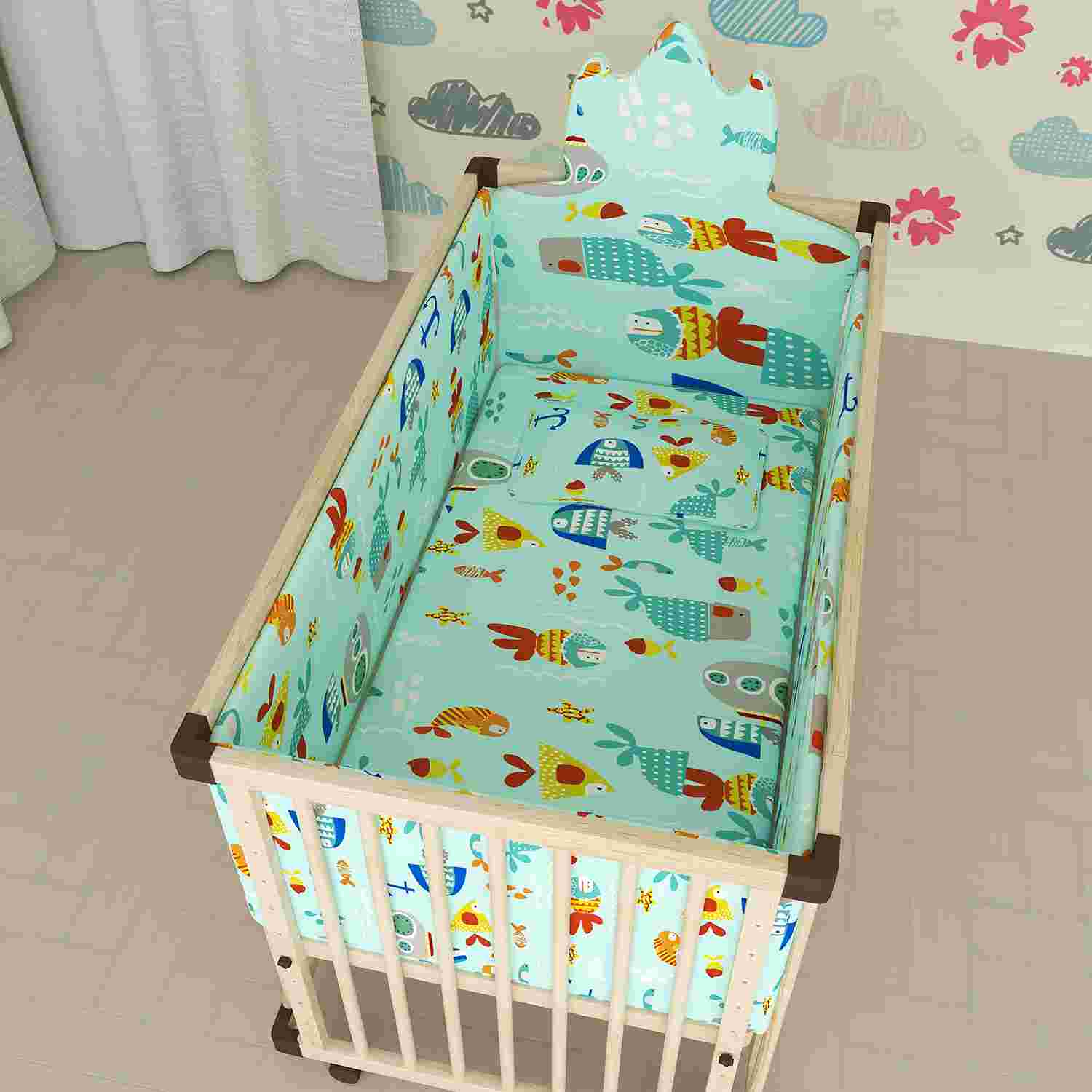 Baby Bumper Set for Wooden Cot