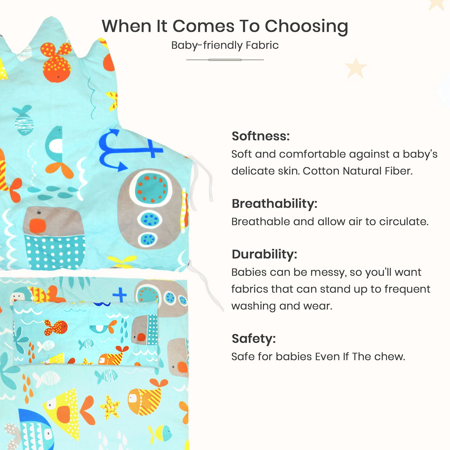 Specification of bumper set for baby wooden cot