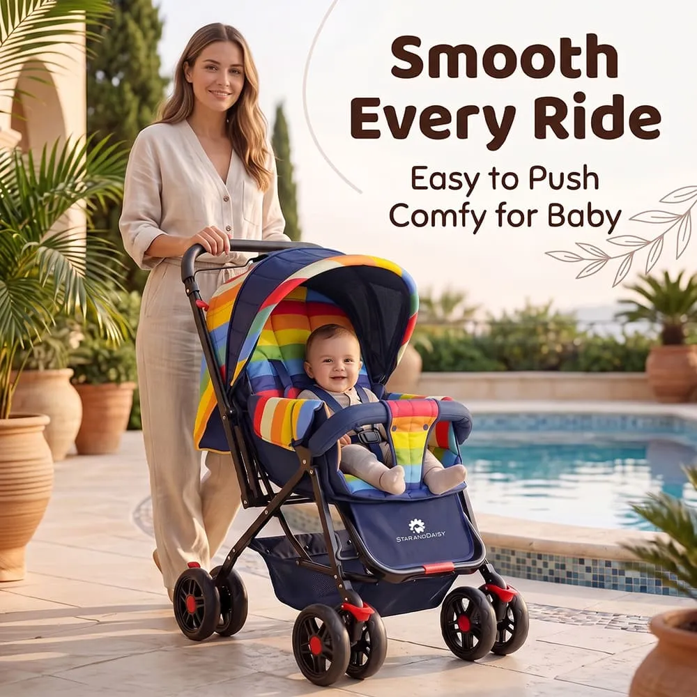 smooth ride Sunrise baby stroller vibgyor multicolor