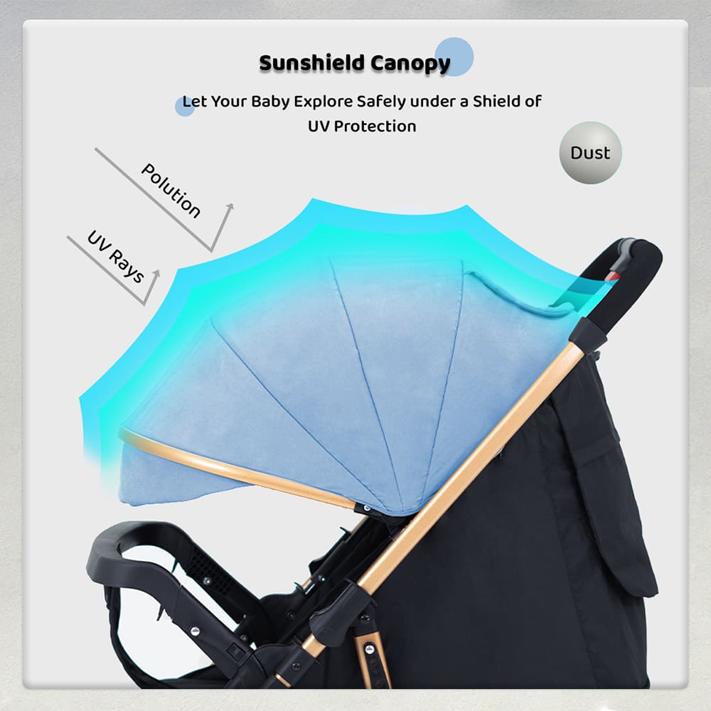 Baby stroller with 4-Position Adjustable Canopy