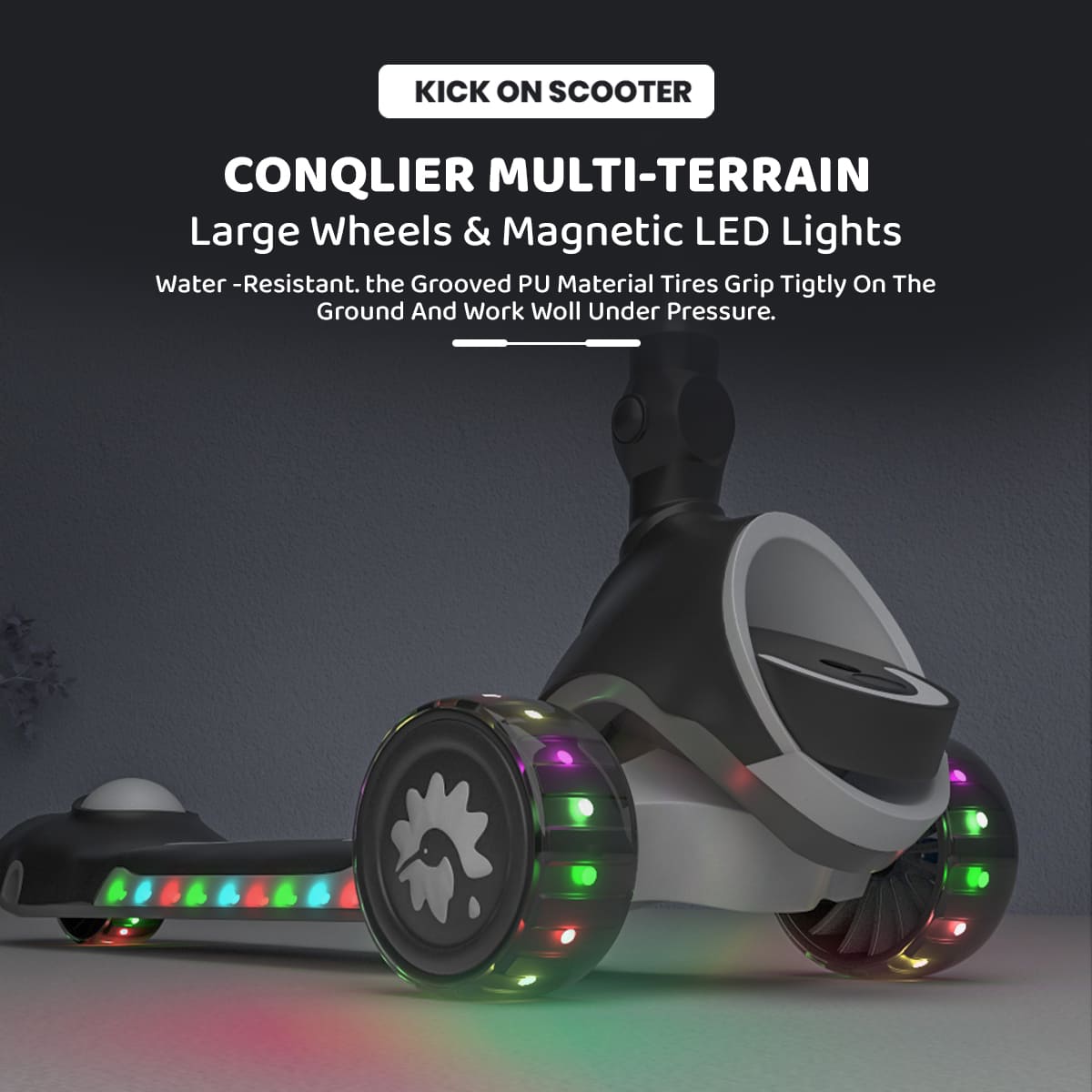 Toddler Scooter for Kids Charcoal Grey