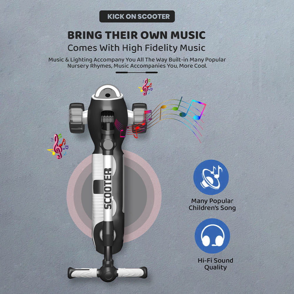 Toddler Scooter for Kids Charcoal Grey