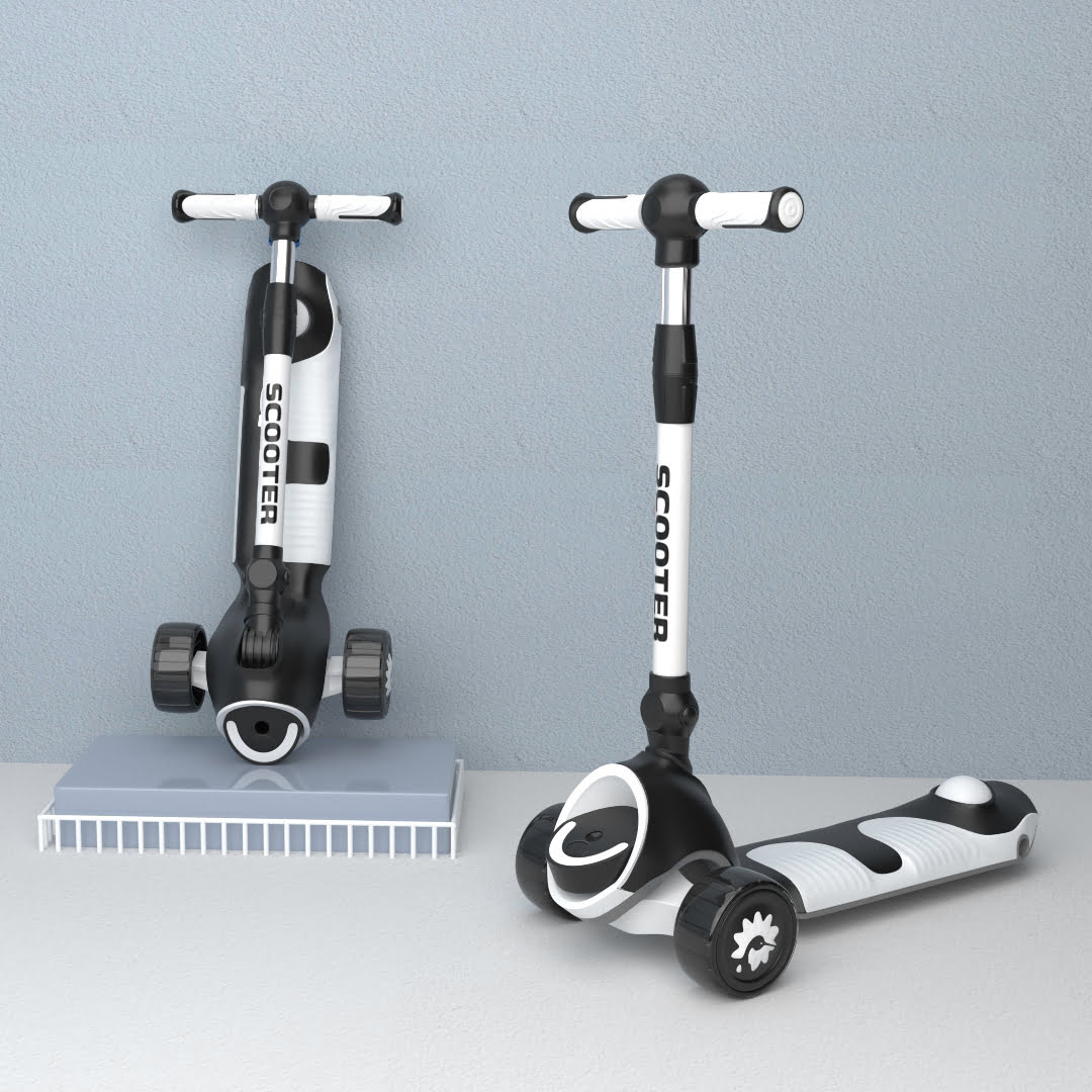 toddler-scooter-for-Kids-with-3-wheel-led-light-black