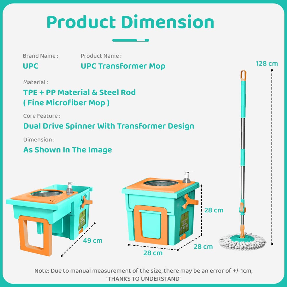 Spin Mop Tranformer-Green-Orange