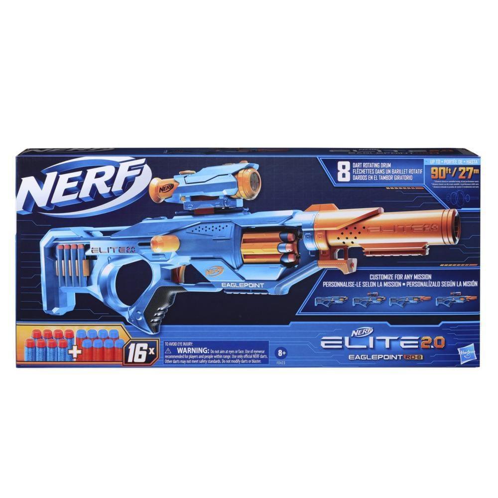 Nerf Elite 2.0 Eaglepoint RD-8 Blaster, 8-Dart Drum, Detachable Scope