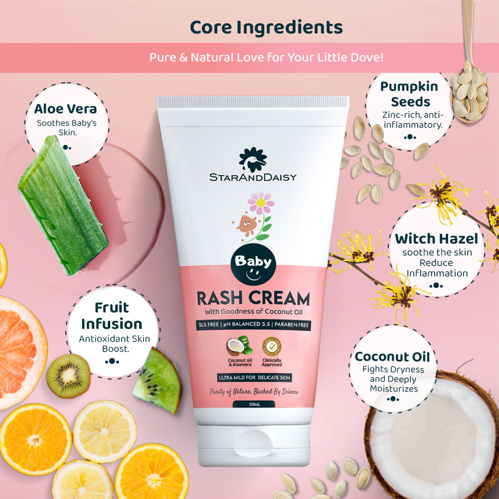 Hypoallergenic baby rash cream for diaper irritation