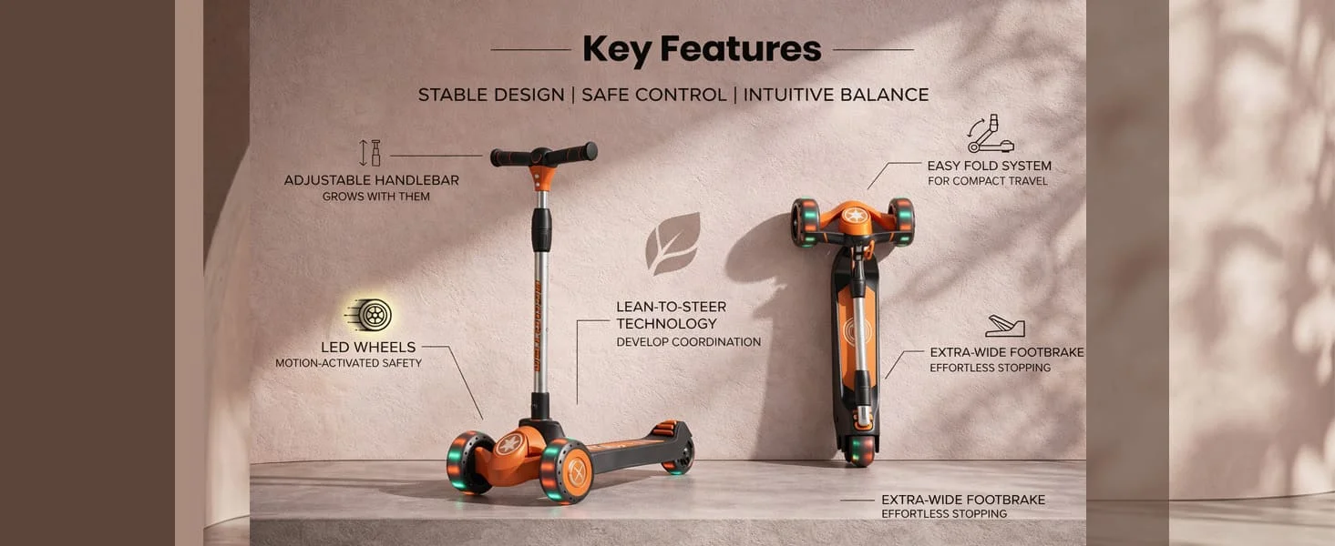 StarAndDaisy Glider Kick Scooter for Kids