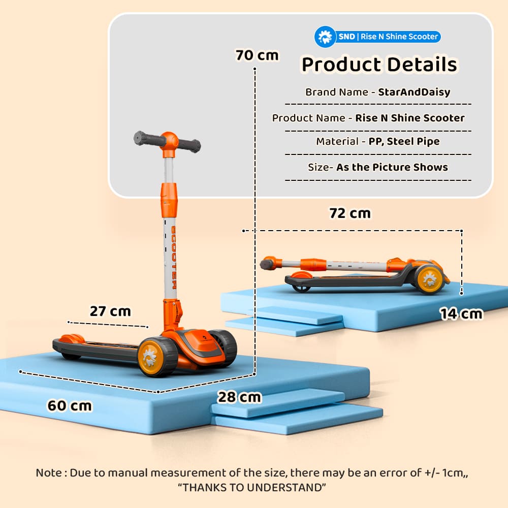zippy rise and shine kids scooter dimensions
