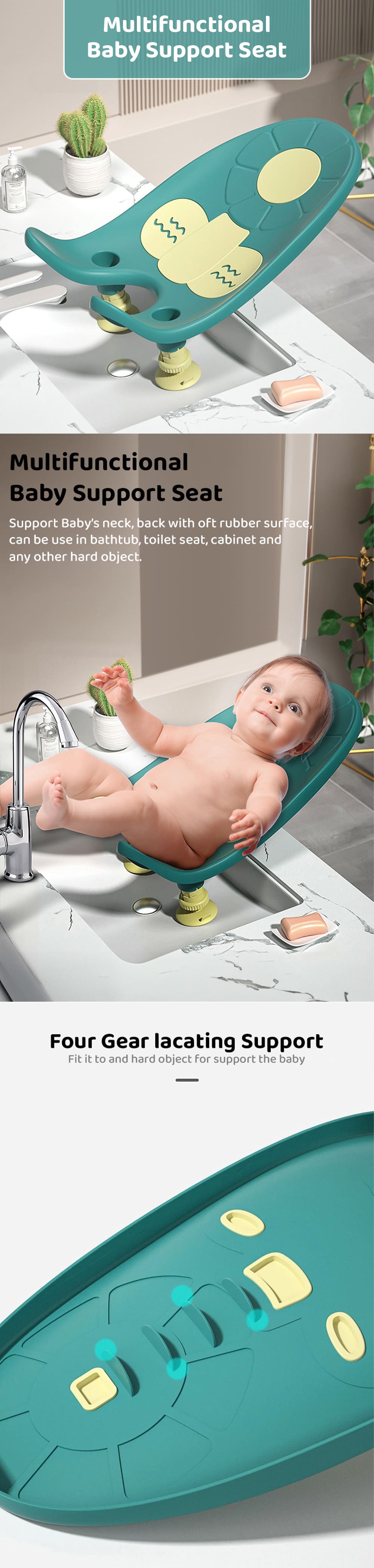 Baby Bath Seat with Supoortive Neck and Back