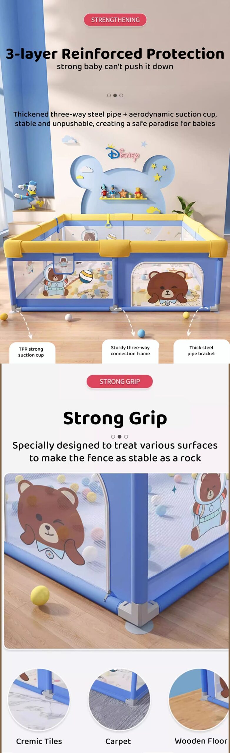 Foldable Baby Playpen Security Features scaled