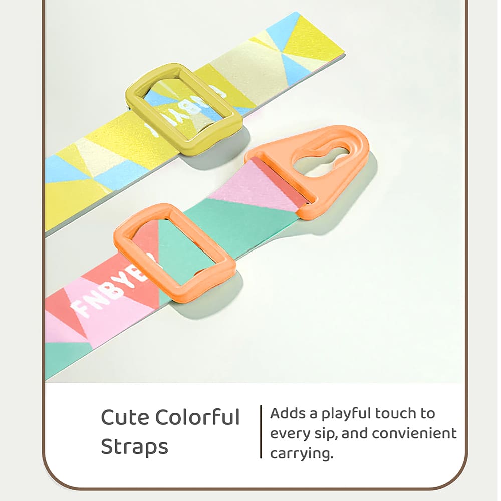 sipper with colorful strap