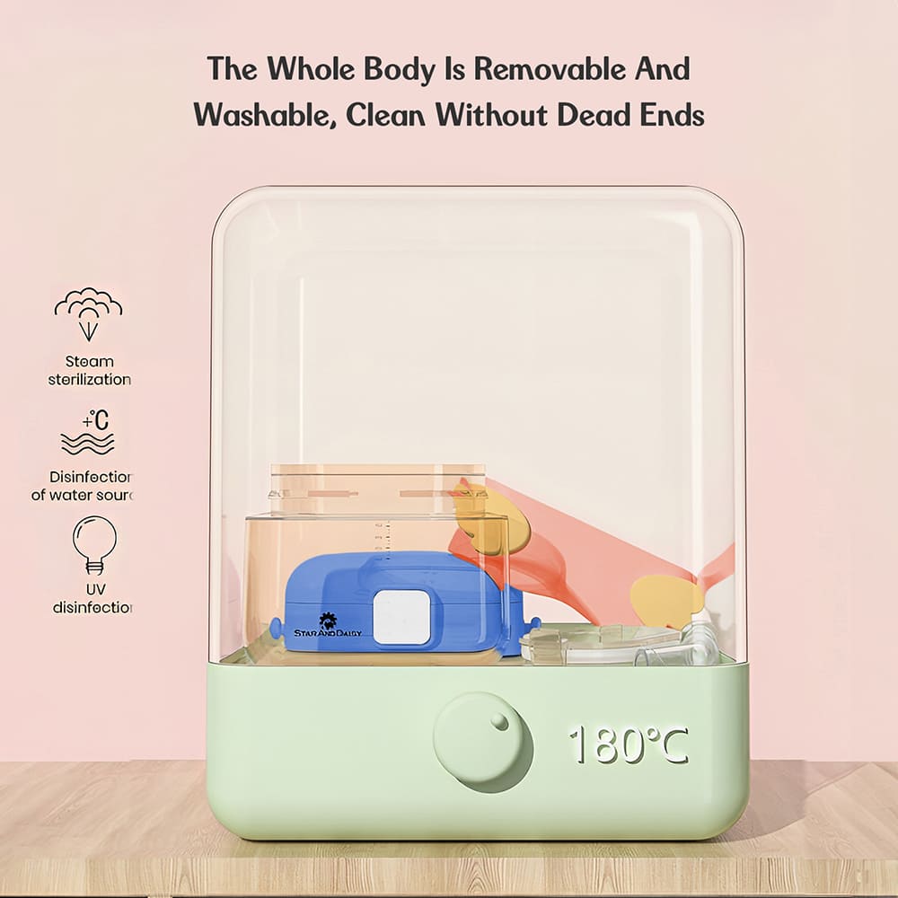 StarAndDaisy Sipper Water Bottle for Kids - Infants Drinking Bottles with Straw, Lock Cover and Leak Proof - Blue and Pink