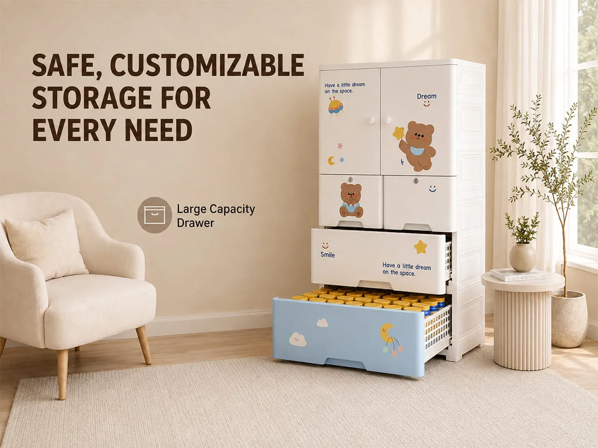 StarAndDaisy Kids Wardrobe for Children with Spacious Storage and Multi-Shelf Organizer